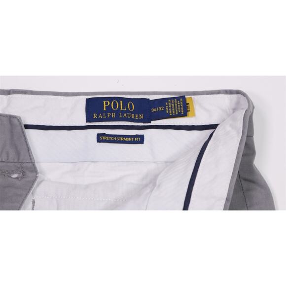 Polo Ralph Lauren Mens Stretch Straight Light Gray Flat Front Chino Pants 34x32 - Picture 6 of 6